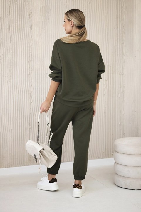 Komplet z wiskozy bluza + spodnie khaki Komplet z wiskozy bluza + spodnie khaki