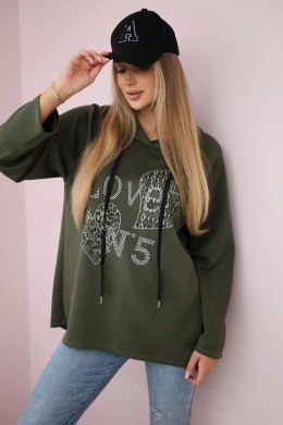 Bluza wiskozowa oversize Love khaki