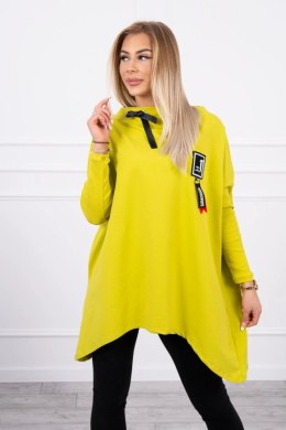 Bluza oversize z asymetrycznymi bokami kiwi