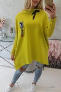 Bluza oversize z asymetrycznymi bokami kiwi