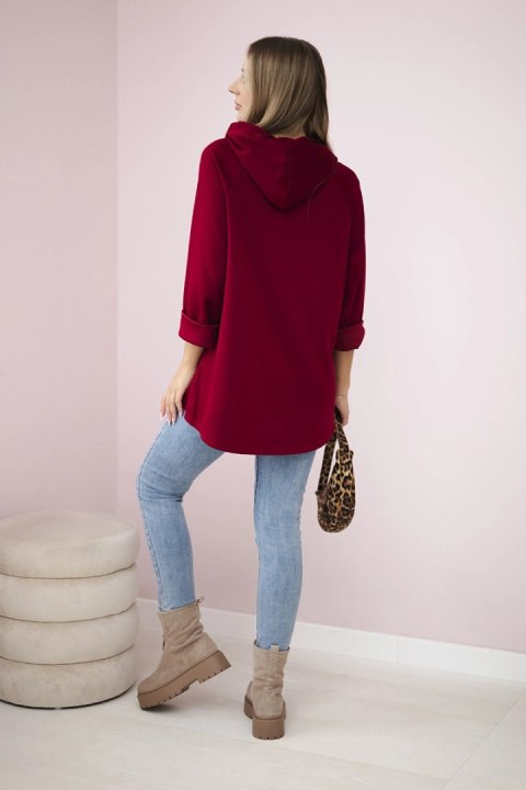 Bluza wiskozowa oversize Love bordowa Bluza wiskozowa oversize Love bordowa