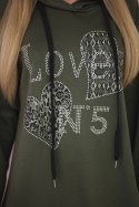 Bluza wiskozowa oversize Love khaki