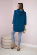 Bluza wiskozowa oversize Love morska