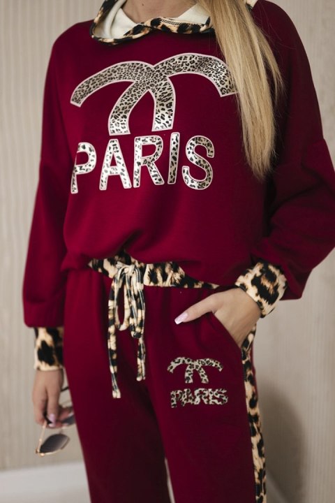 Komplet Paris Bluza + Spodnie bordowy Komplet Paris Bluza + Spodnie bordowy