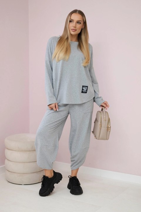 Komplet bawełniany bluza + spodnie szary Komplet bawełniany bluza + spodnie szary