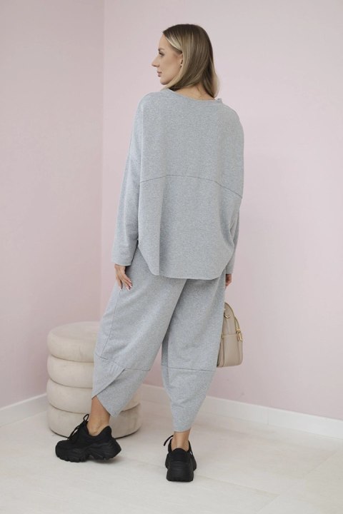 Komplet bawełniany bluza + spodnie szary Komplet bawełniany bluza + spodnie szary