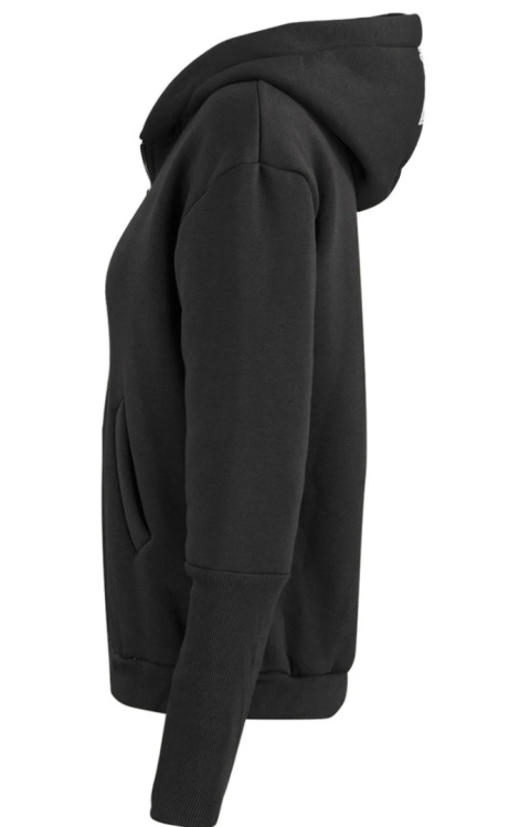 Bawełniana bluza damska BASIC rozpinana z kapyurem, rękaw ze ściągaczem Bawełniana bluza damska BASIC rozpinana z kapyurem, rękaw ze ściągaczem