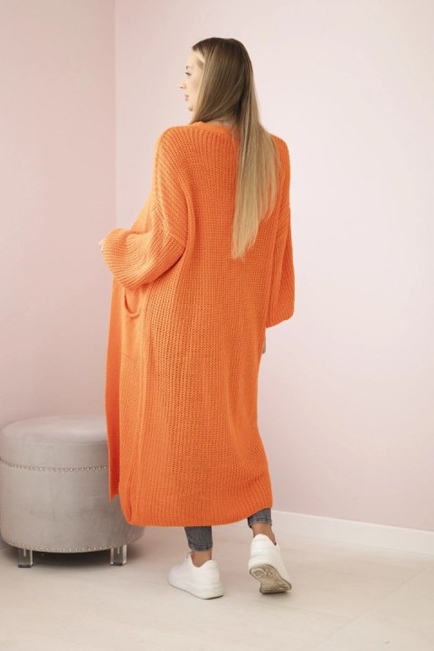 Sweter długi kardigan pomarańczowy Sweter długi kardigan pomarańczowy