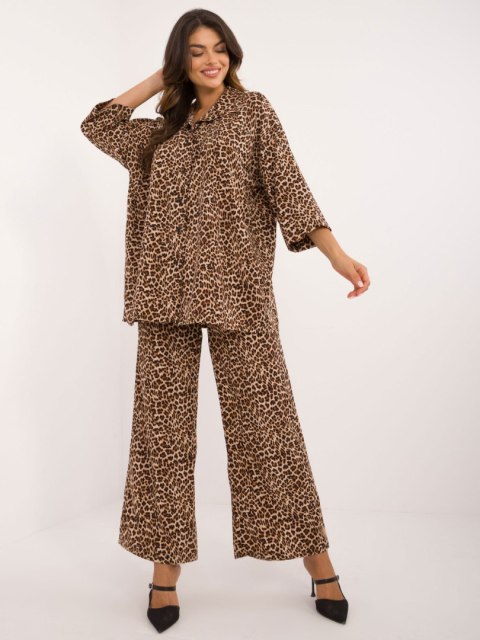 wzorzysty komplet z koszulą oversize wzorzysty komplet z koszulą oversize
