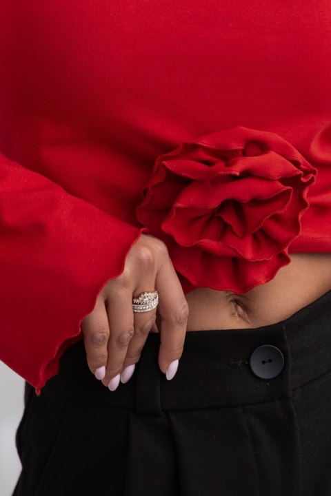 Czerwona bluzka z różą ROSE Czerwona bluzka z różą ROSE
