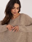 Beżowy sweter oversize z wełną OCH BELLA