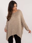 Beżowy sweter oversize z wełną OCH BELLA