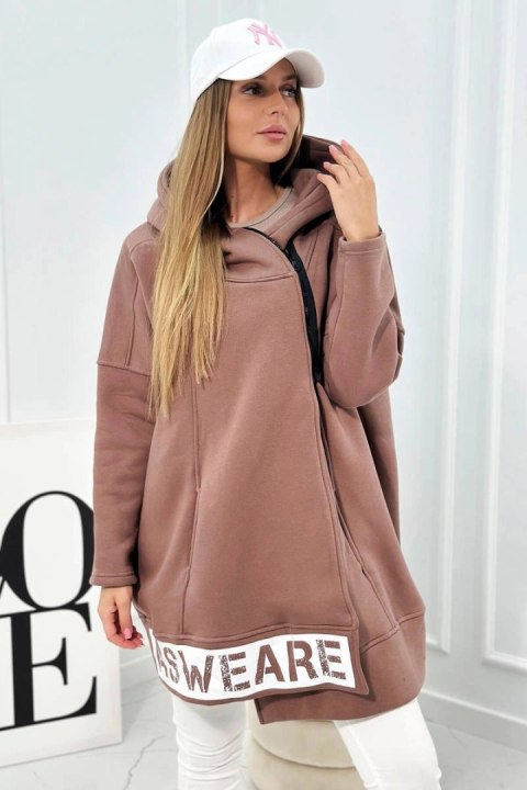 Bluza ocieplana z suwakiem mocca