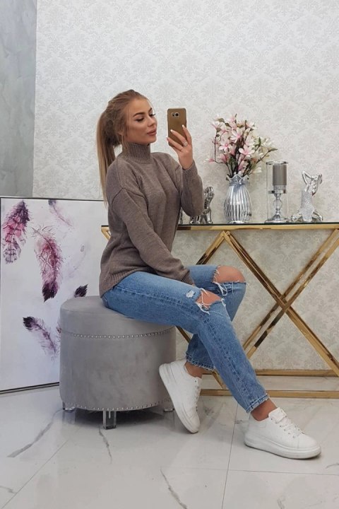Sweter z półgolfem cappuccino Sweter z półgolfem cappuccino