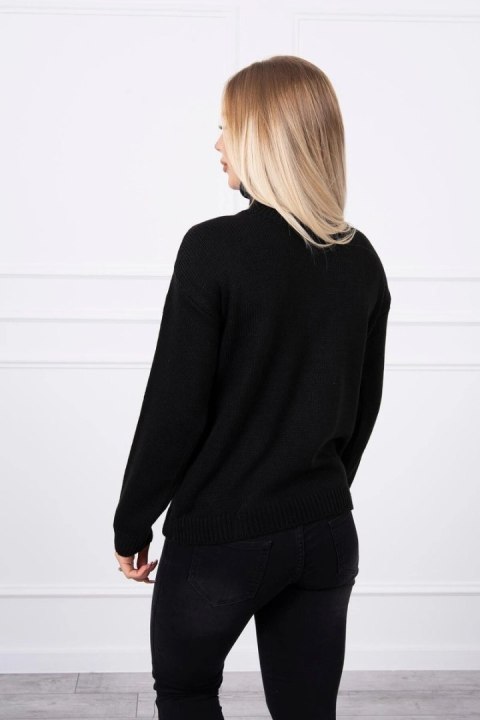 Sweter z wywijanym golfem czarny Sweter z wywijanym golfem czarny