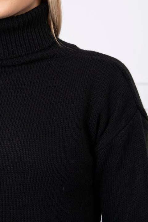 Sweter z wywijanym golfem czarny Sweter z wywijanym golfem czarny