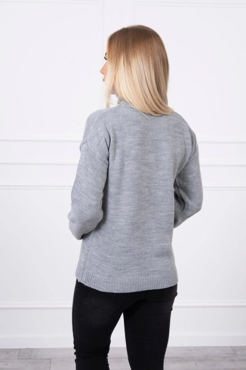 Sweter z wywijanym golfem szary Sweter z wywijanym golfem szary