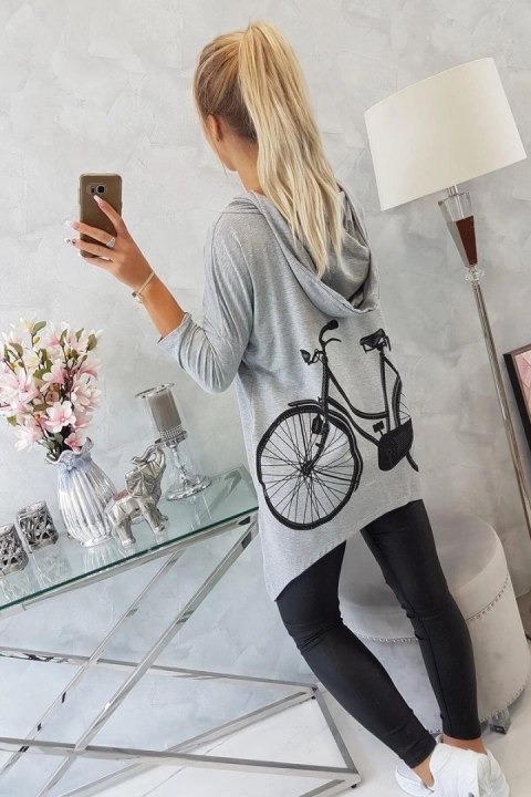 Bluza z nadrukiem roweru szara Bluza z nadrukiem roweru szara