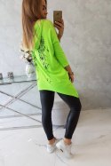 Bluza z nadrukiem skrzydeł zielony neon