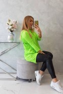 Bluza z nadrukiem skrzydeł zielony neon