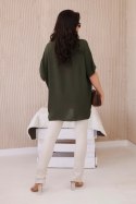 Bluzka oversize z wisiorkiem khaki