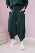 Komplet bawełniany bluza + spodnie ciemny zielony