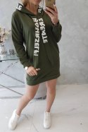 Sukienka z kapturem Oversize khaki