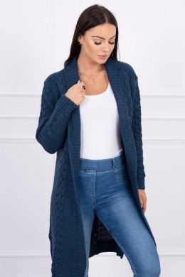 Sweter Kardigan splot warkocz jeansowy