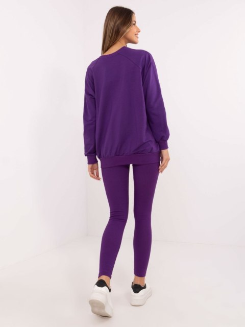 Ciemnofioletowy casualowy komplet z legginsami Ciemnofioletowy casualowy komplet z legginsami