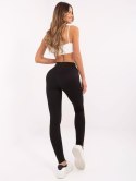 Czarne sportowe legginsy basic z wysokim stanem