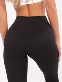 Czarne sportowe legginsy basic z wysokim stanem