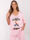 Damski sweter oversize z nadrukiem misia
