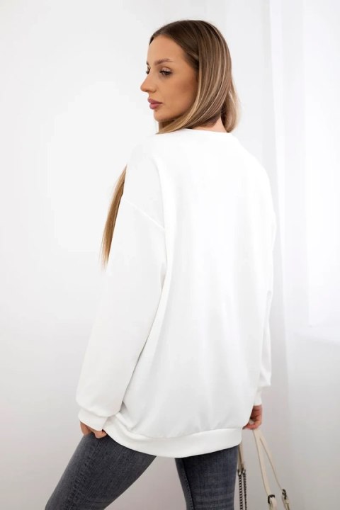 Bluza z haftowany napisem ecru Bluza z haftowany napisem ecru