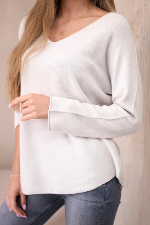 Sweter z dekoltem V beżowy Sweter z dekoltem V beżowy