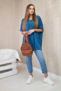 Bluzka oversize z wisiorkiem jeansowa