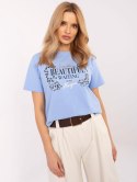 Czarny damski t-shirt z aplikacją z dżetów