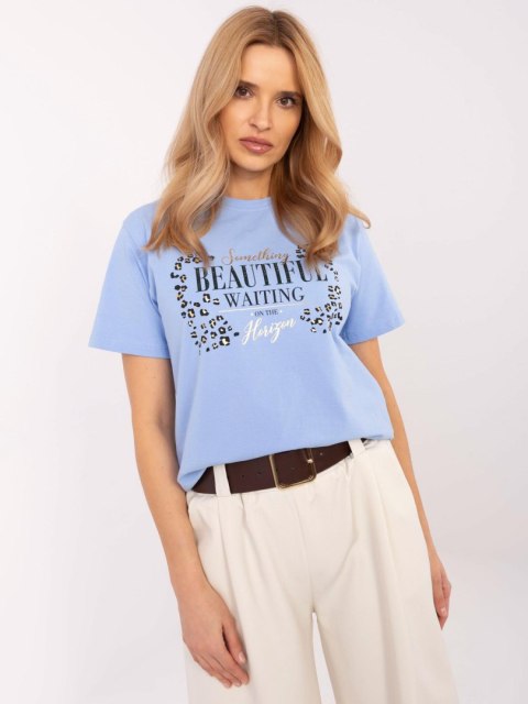 Czarny damski t-shirt z aplikacją z dżetów Czarny damski t-shirt z aplikacją z dżetów