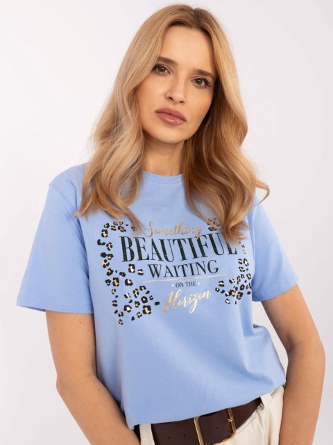 Czarny damski t-shirt z aplikacją z dżetów Czarny damski t-shirt z aplikacją z dżetów