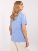 Czarny damski t-shirt z aplikacją z dżetów
