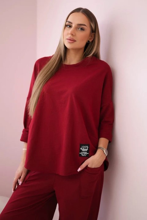 Komplet bawełniany bluza + spodnie bordowy Komplet bawełniany bluza + spodnie bordowy