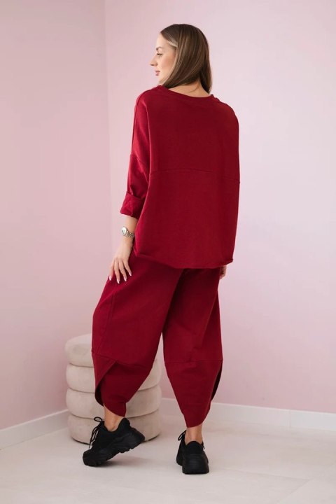 Komplet bawełniany bluza + spodnie bordowy Komplet bawełniany bluza + spodnie bordowy