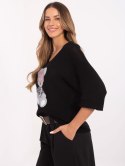 Sweter oversize z nadrukiem misia