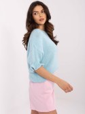 Sweter oversize z dodatkiem wełny z falbanką na rękawie