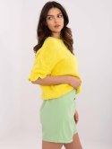 Sweter oversize z dodatkiem wełny z falbanką na rękawie