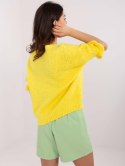 Sweter oversize z dodatkiem wełny z falbanką na rękawie