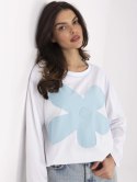 Damska bluzka oversize z kwiatem