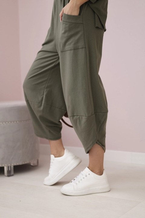 Komplet bawełniany bluza + spodnie jasny khaki Komplet bawełniany bluza + spodnie jasny khaki