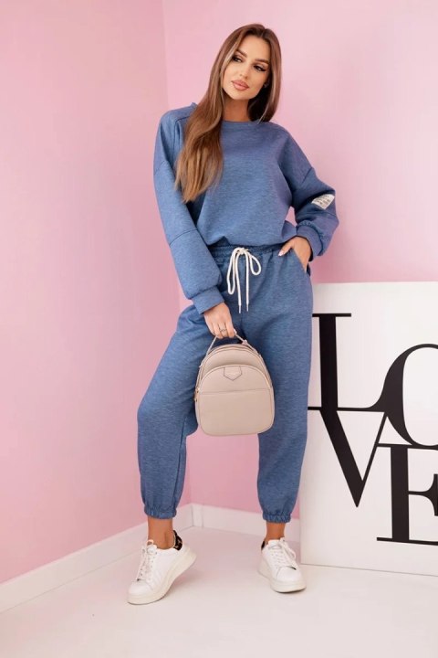 Komplet bluza + spodnie masełko jeansowy melanż Komplet bluza + spodnie masełko jeansowy melanż