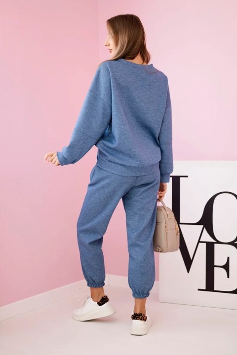 Komplet bluza + spodnie masełko jeansowy melanż Komplet bluza + spodnie masełko jeansowy melanż