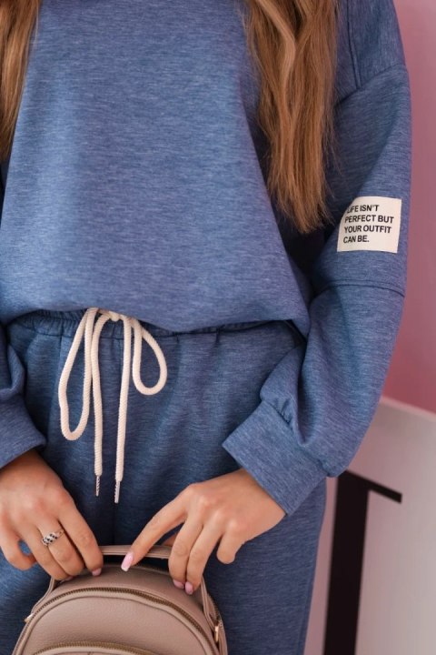 Komplet bluza + spodnie masełko jeansowy melanż Komplet bluza + spodnie masełko jeansowy melanż